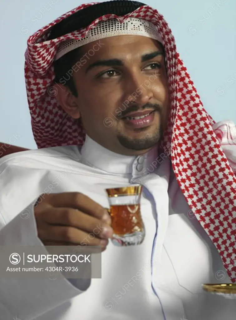 Arab man with a cup of tea