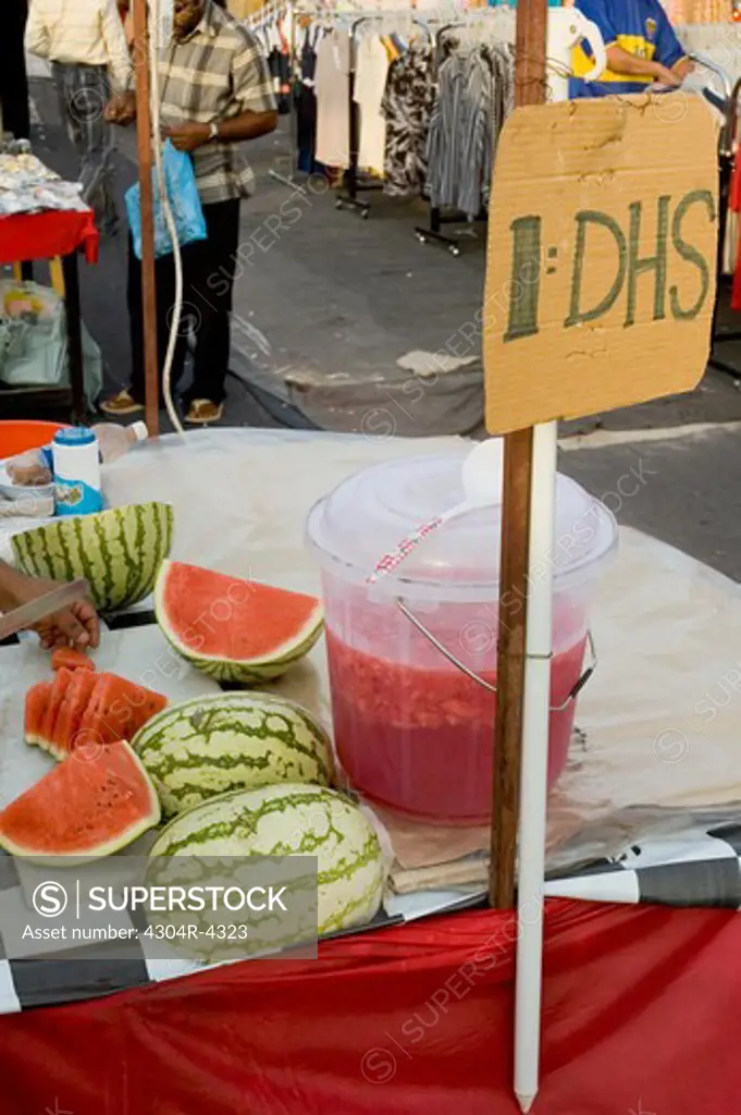 Vendor sells fruit juice