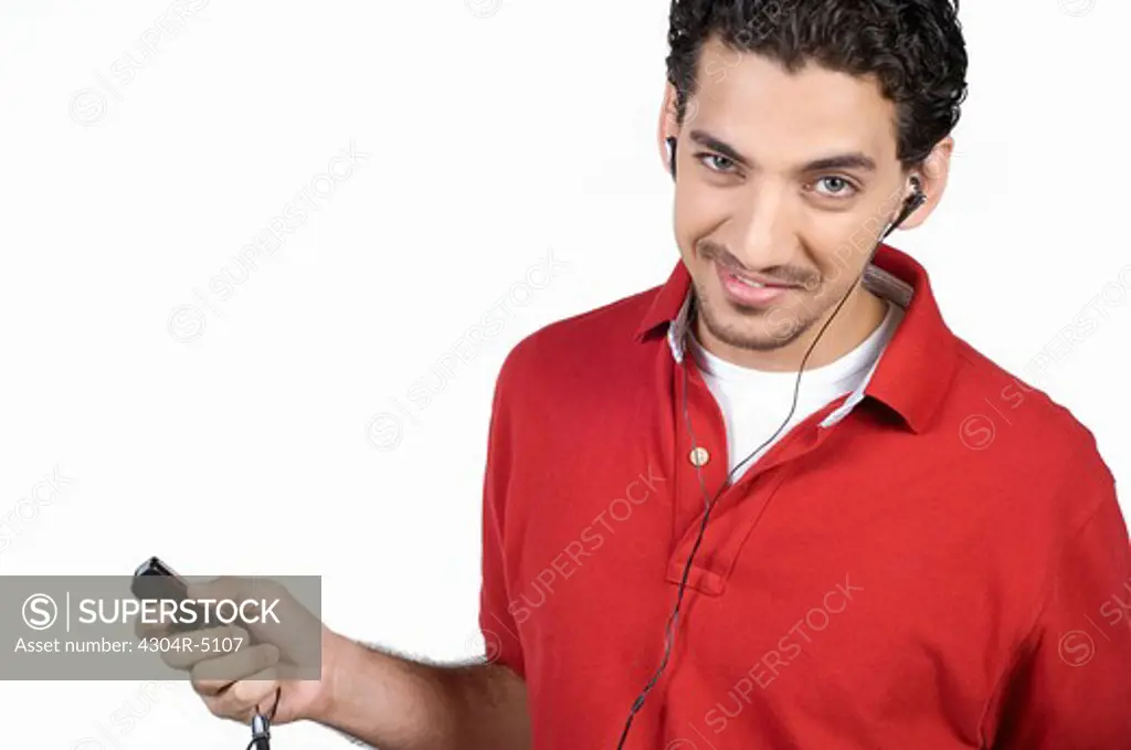 Young man listening to music