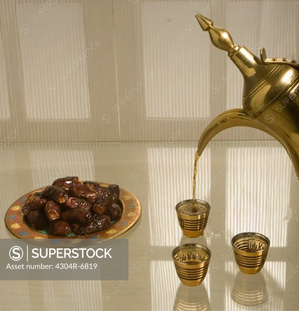 Arabic coffee with dates