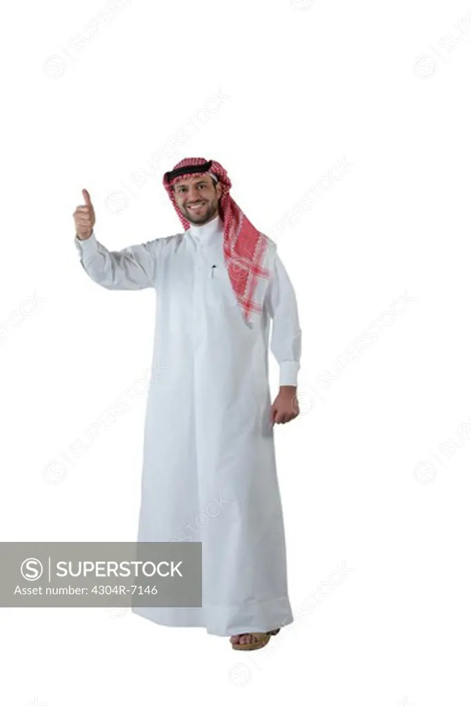 Arab man giving thumbs up