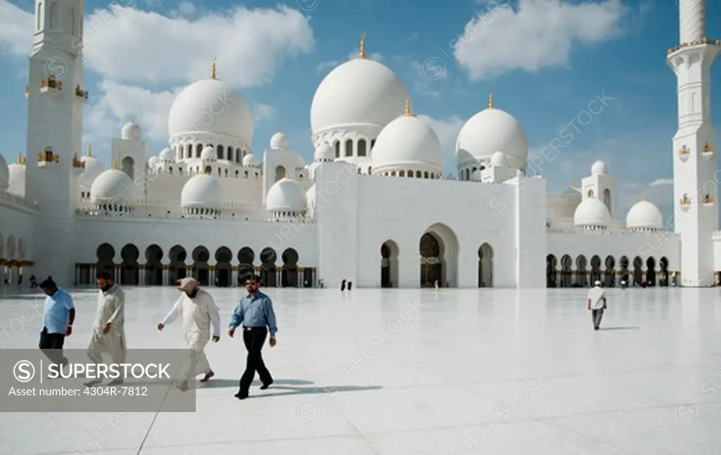 People at the courtyard of Sheikh Zayed Mosque, Abu Dhabi, UAE