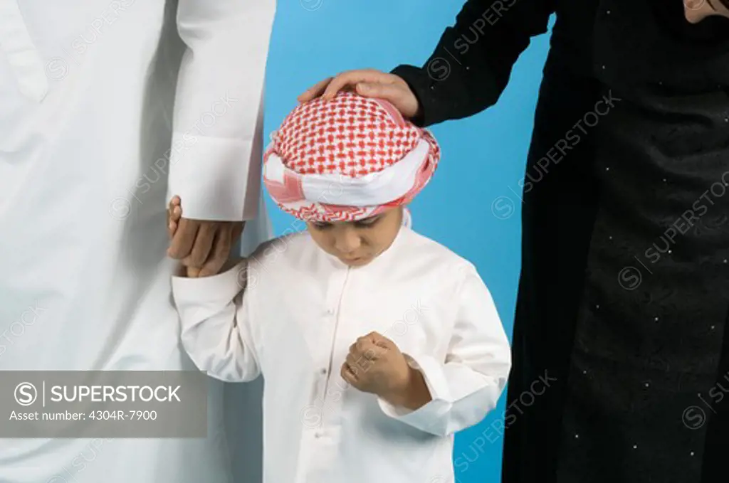 Arab boy upset with parents