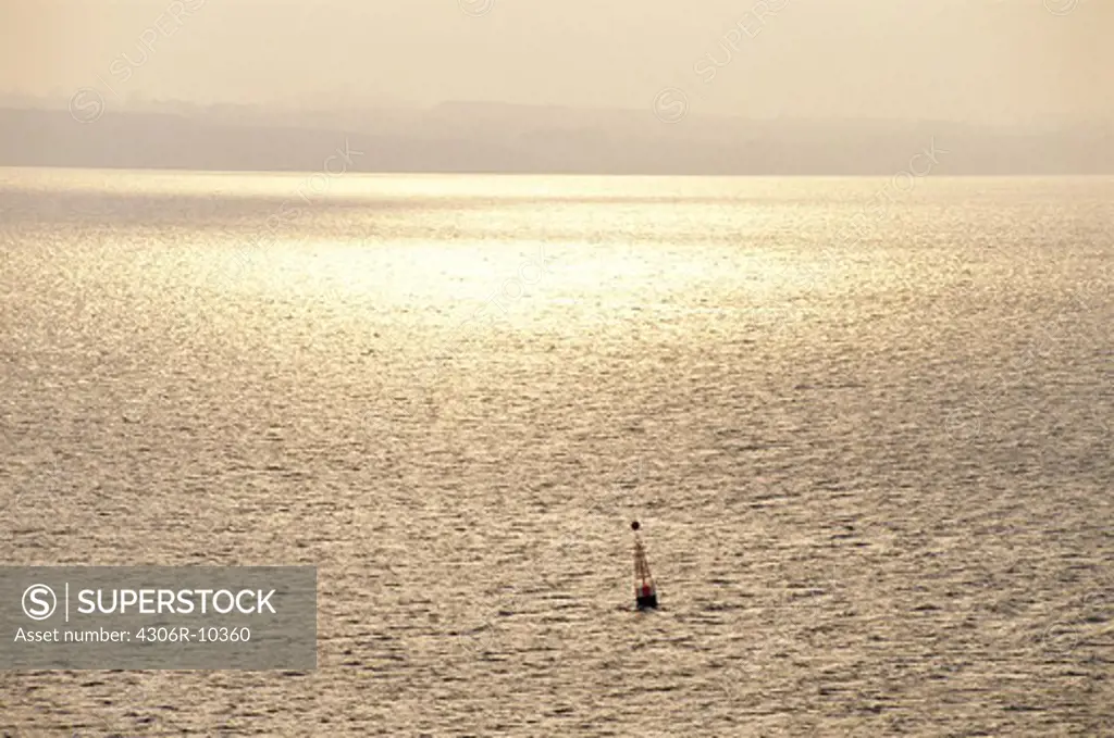 A buoy in the sea.
