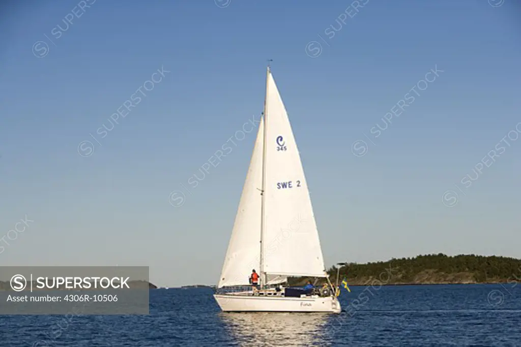 Sailinboat in the archipelago.