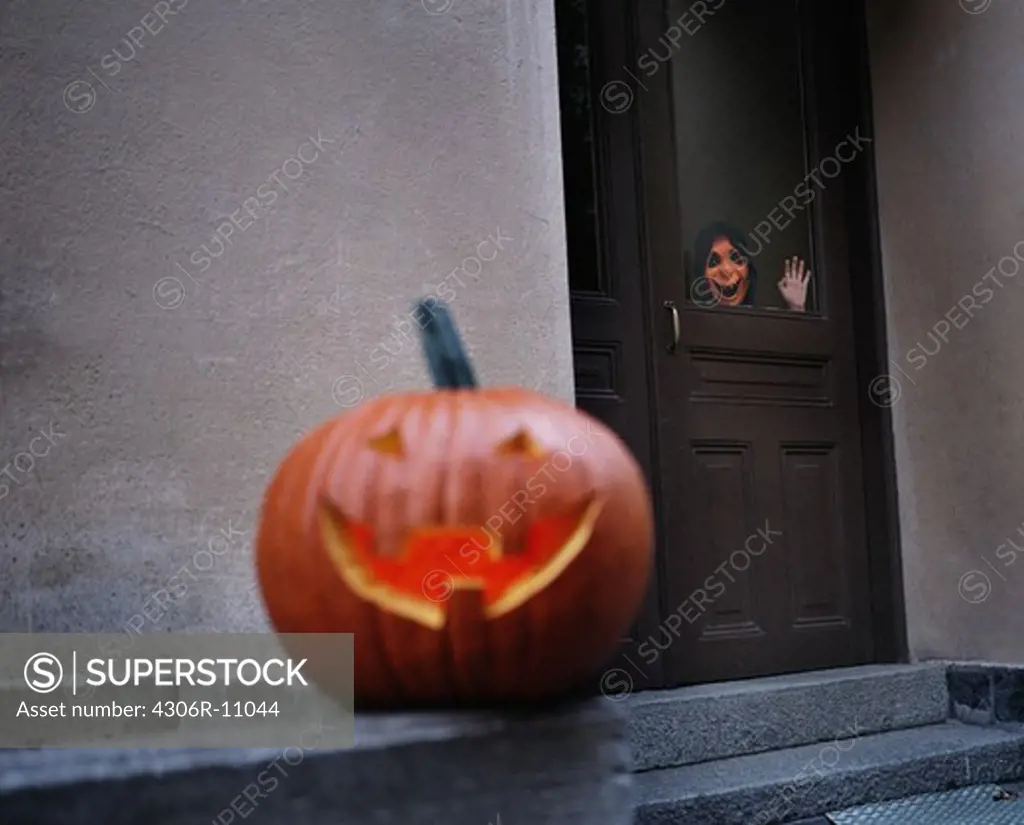 A pumpkin during Halloween, Sweden.