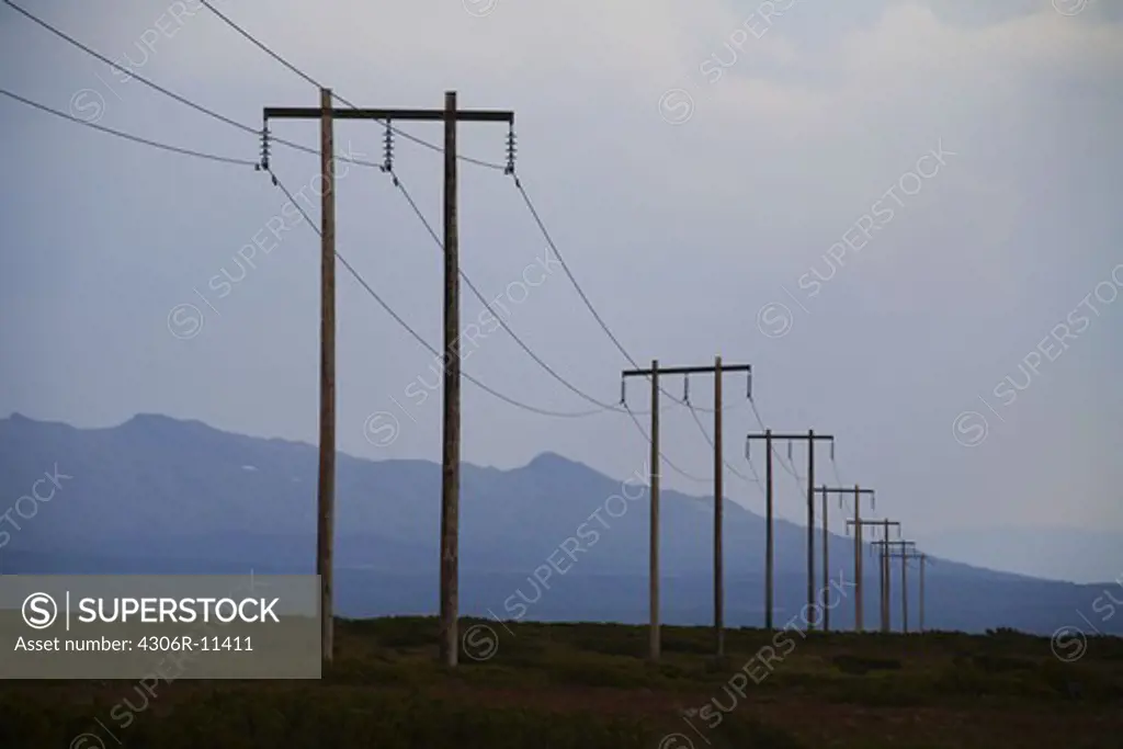Power transmission line, Jamtland, Sweden.