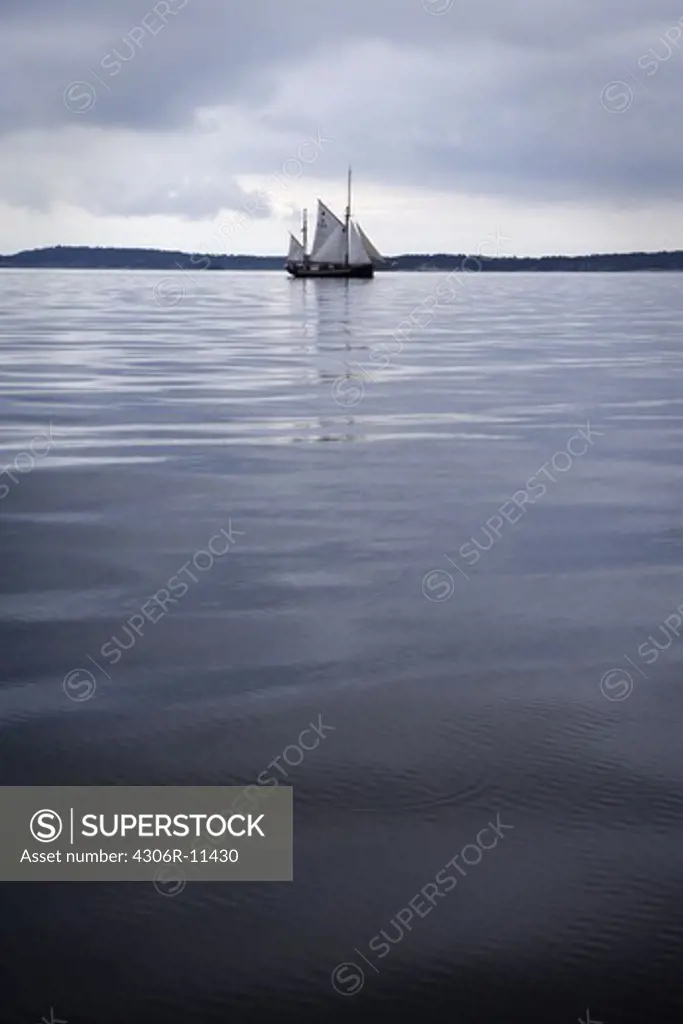 Sailing boat in the archipelago, Sweden.