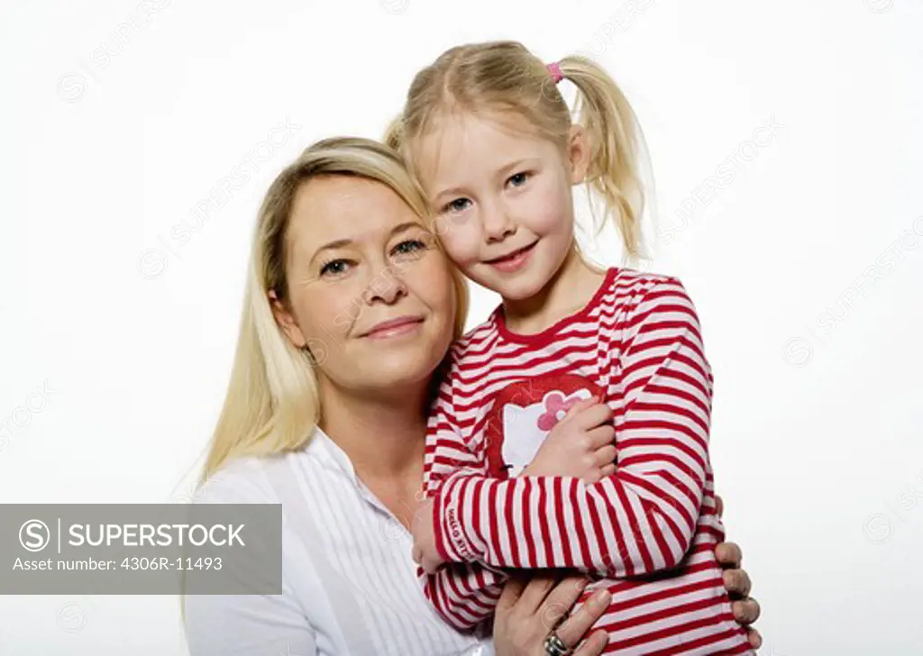 Portrait of a mother and her daughter, Stockholm,  Sweden.
