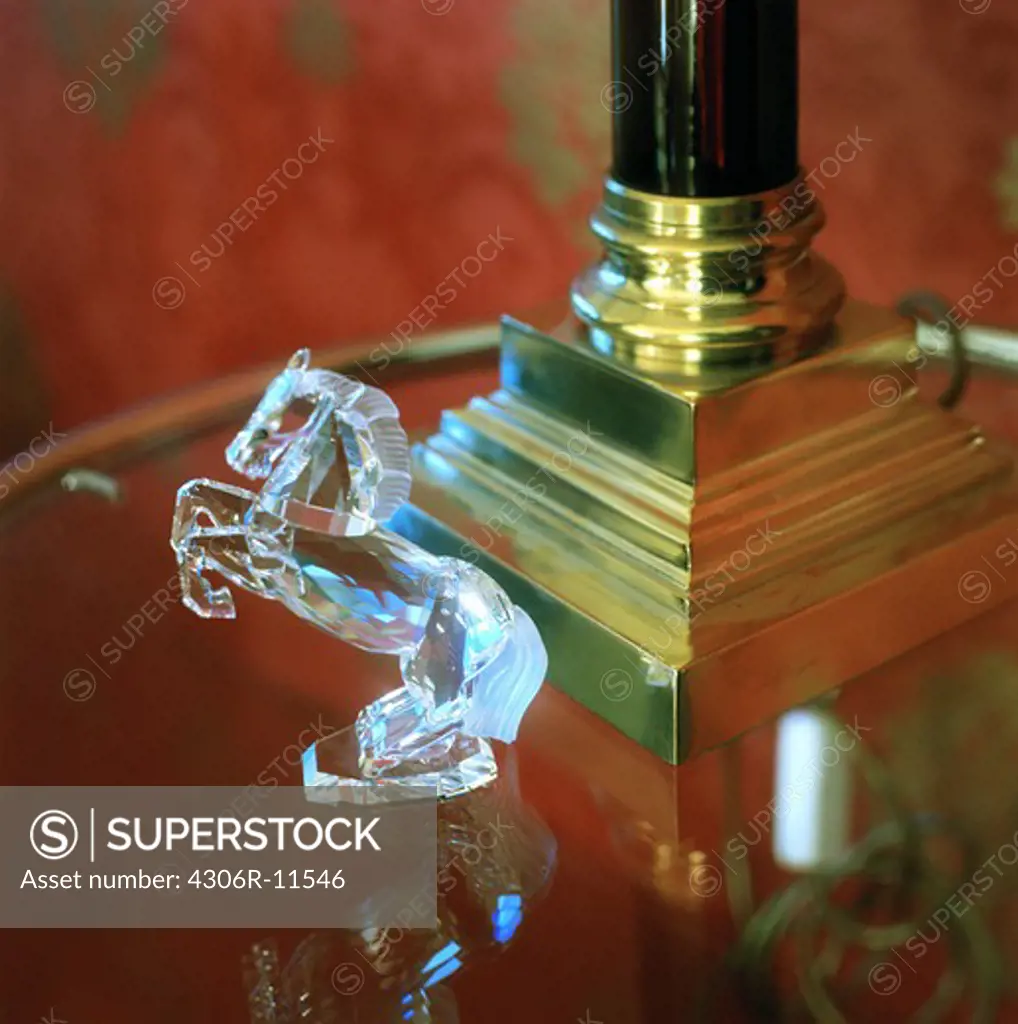 A crystal horse, close-up.