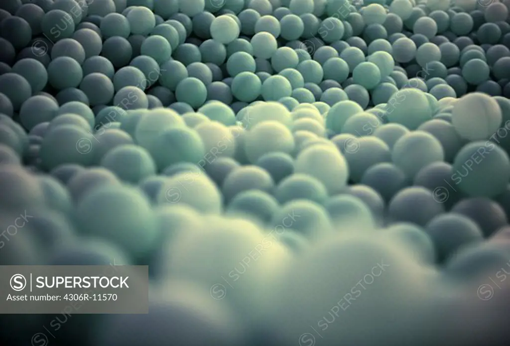 A sea of blue-green balls.
