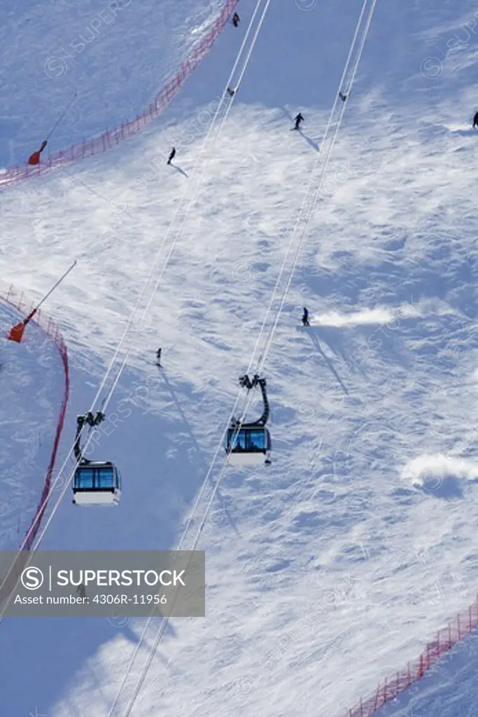 A ski lift in the Alps.