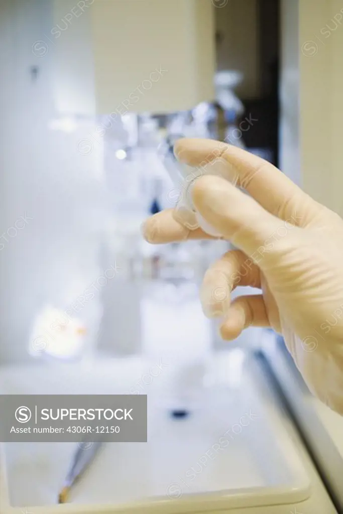 A test injection in a laboratory, Sweden.