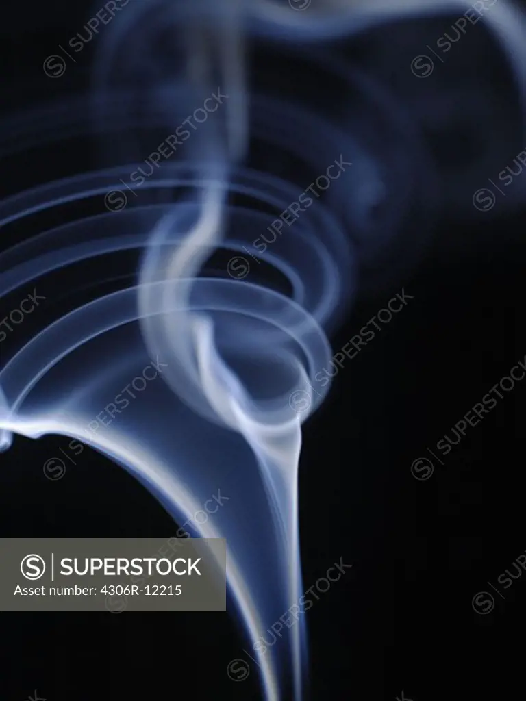 Smoke towards black background.