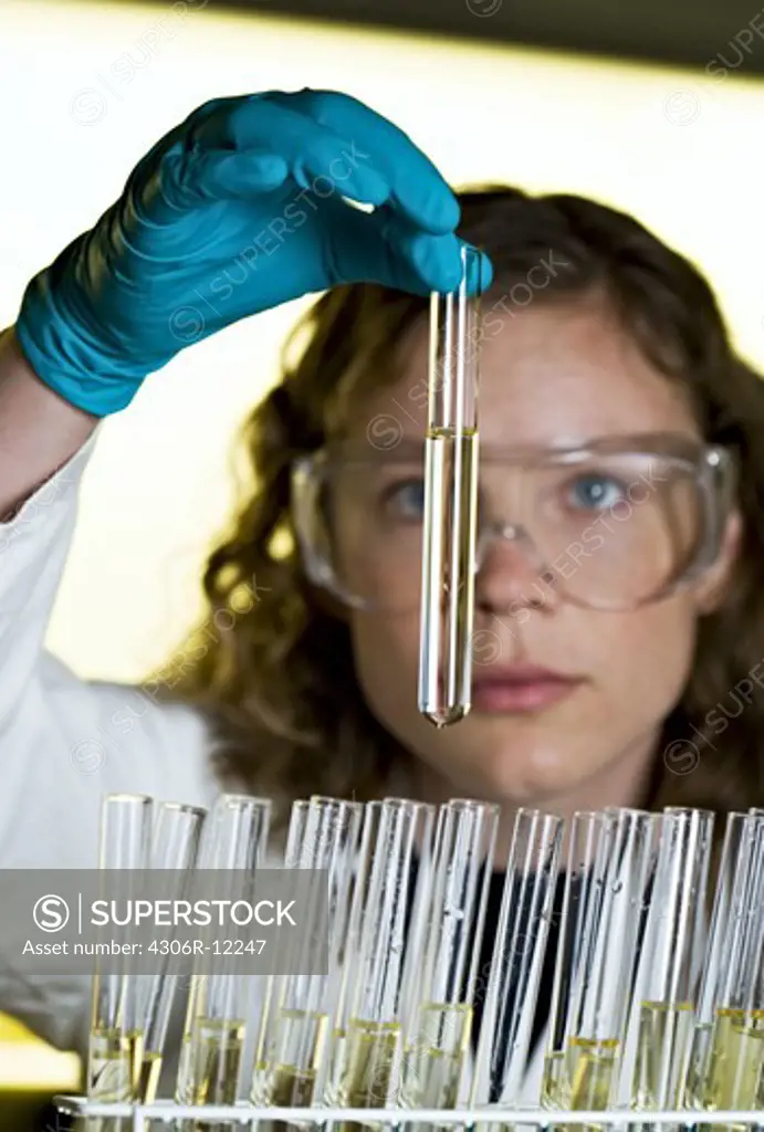 Researcher in a laboratory, Sweden.