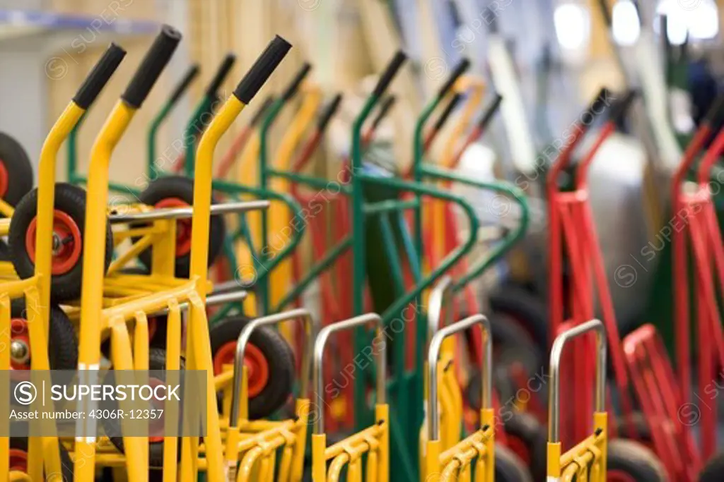 Carts in rows, Stockholm, Sweden.