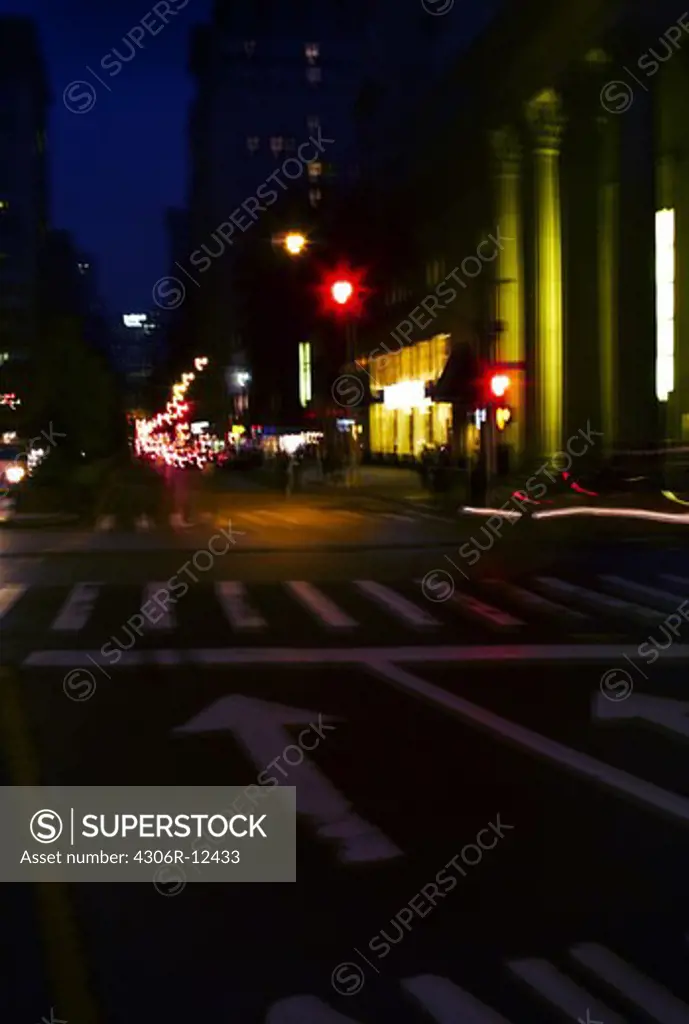 A street in the night, New York.