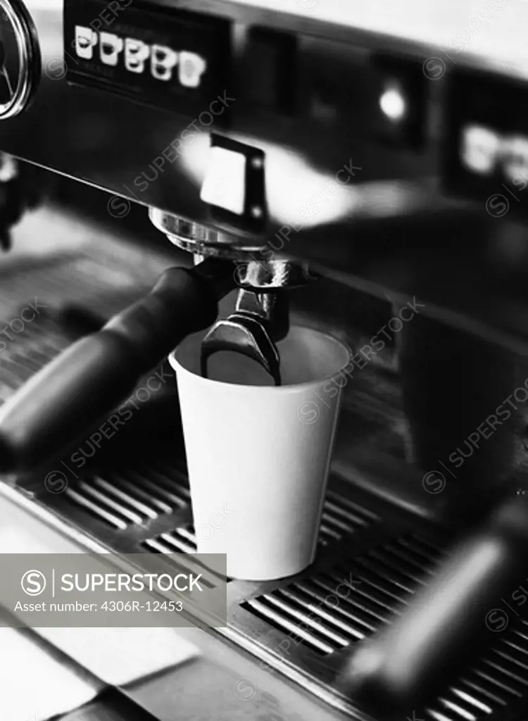 Espresso machine, close-up.