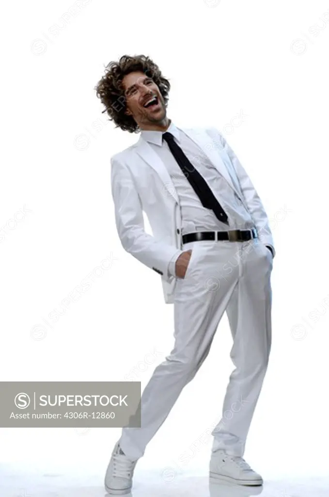 A man in a white suit, Sweden.
