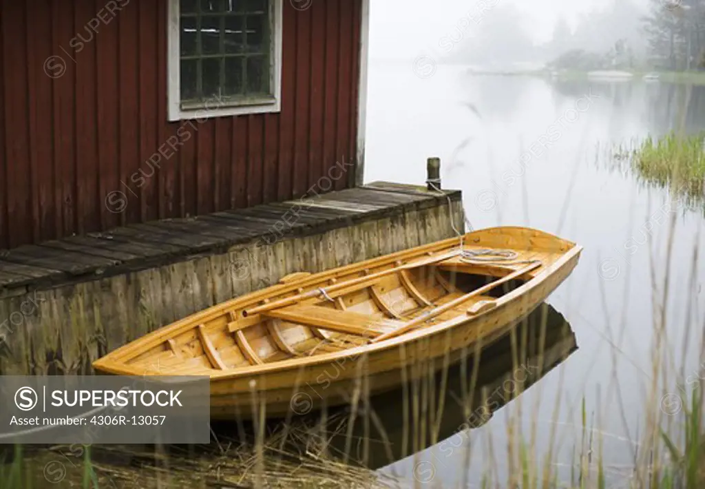A boat by a boathouse, Sweden.