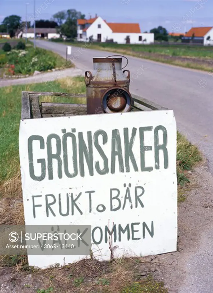 A sign by the road, Sweden.