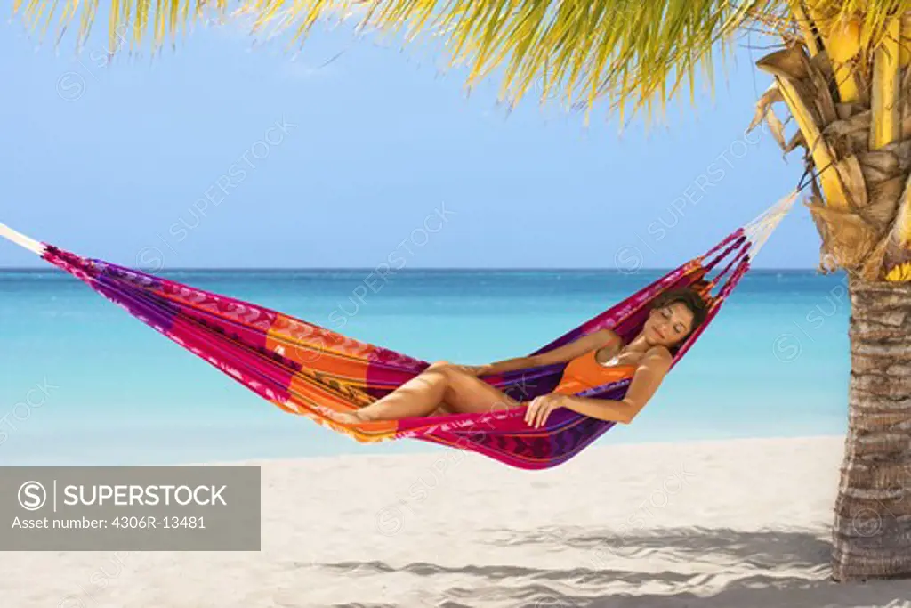 A woman in a hammock, Aruba.
