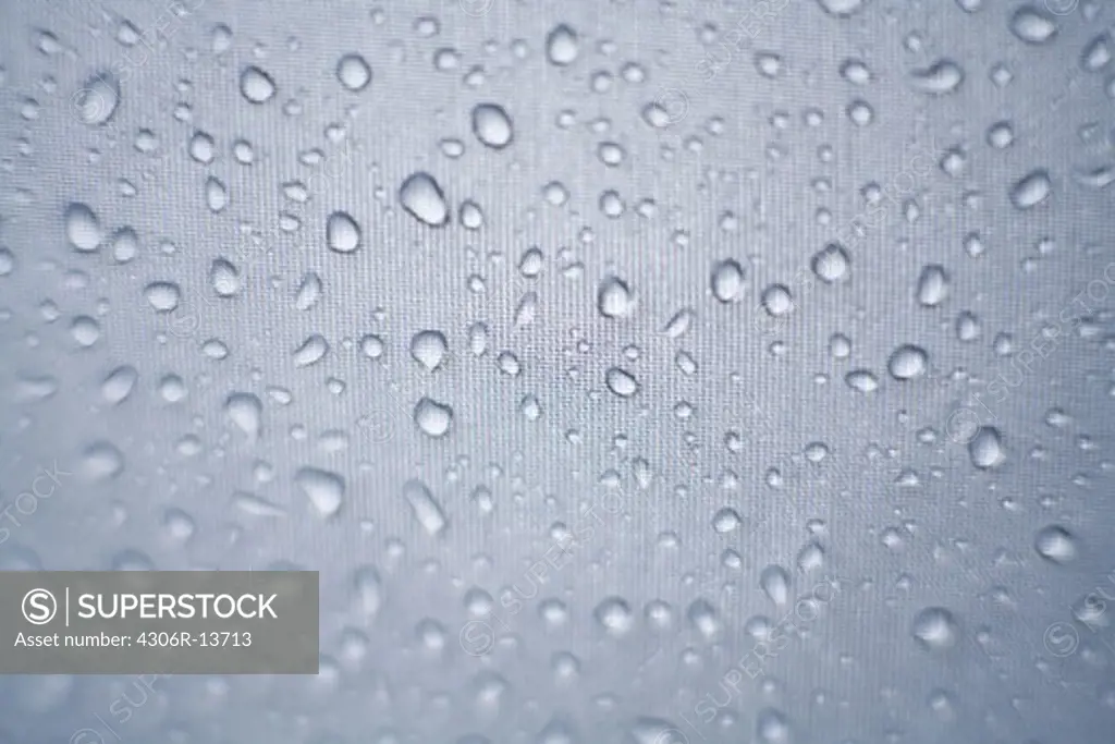 Drops of water in a tent, close-up.