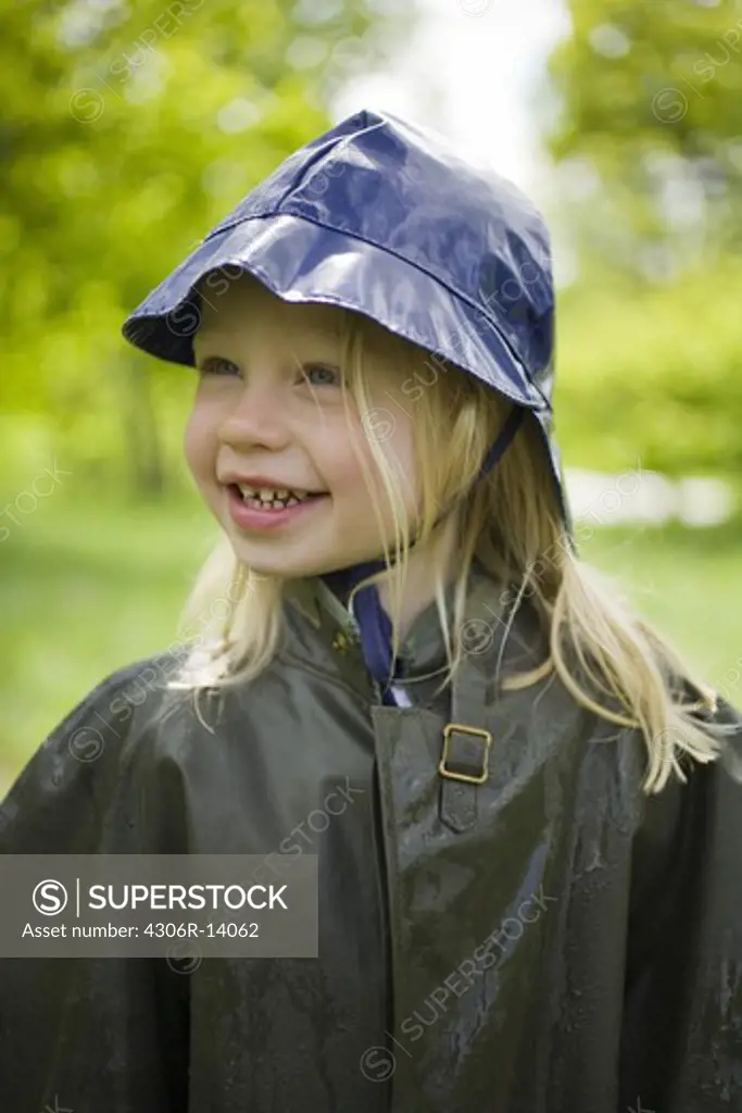 A little girl in the rain, Sweden.