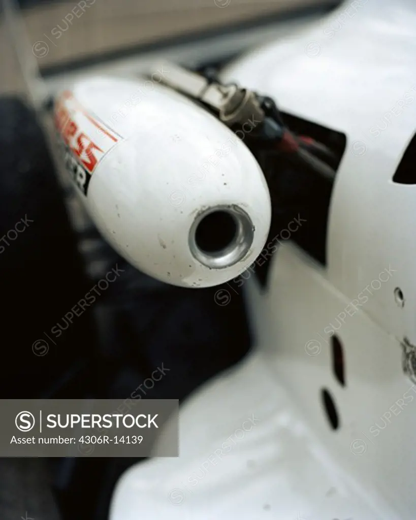 A part of an engine on a racing car, Astorp, Sweden.