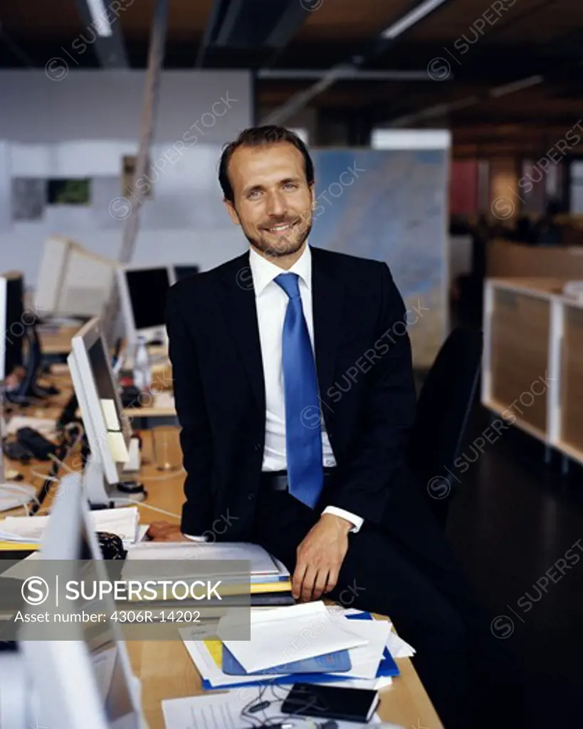 A man in an office, Sweden.