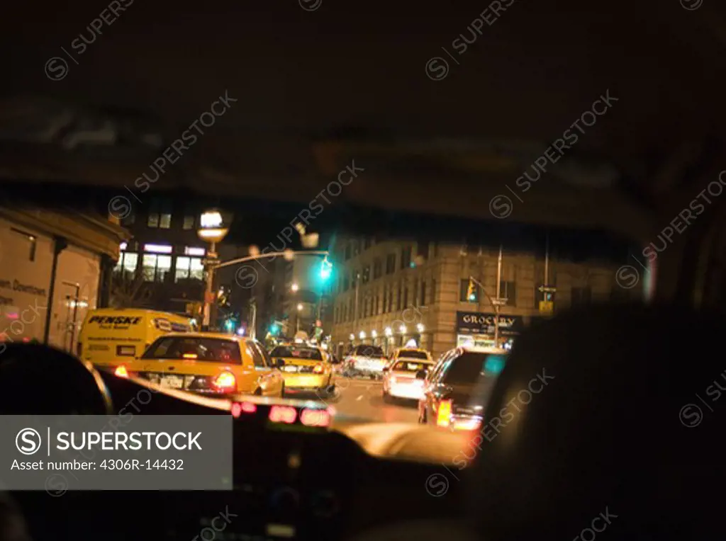 The view from a taxi in New York, USA.