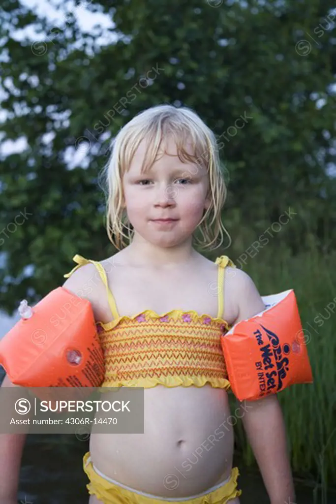 A girl in a bikini, Varmland, Sweden.
