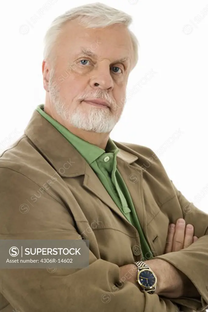 Portrait of a Scandinavian man with grey beard, Sweden.