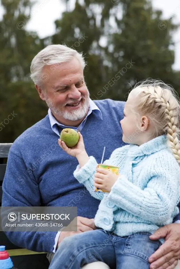 A grandfather and his grandchild, Sweden.