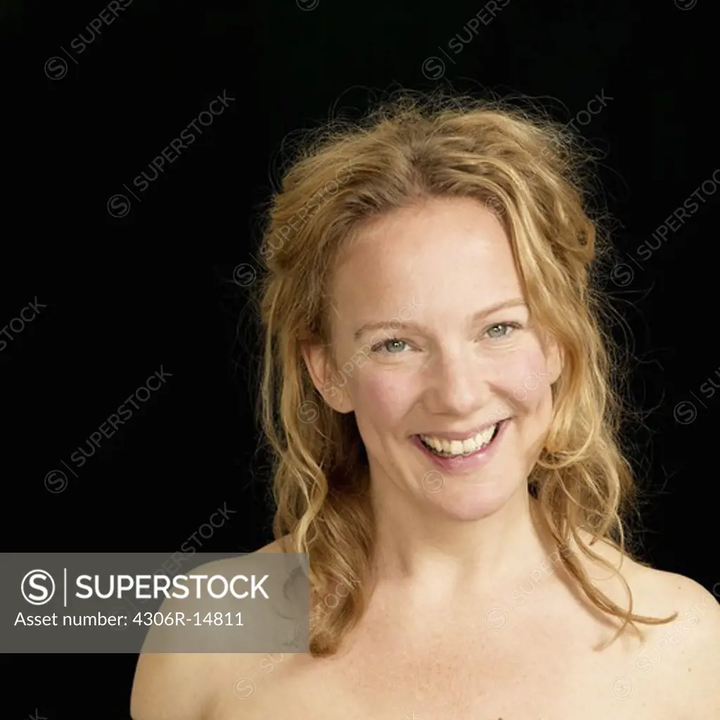 Portrait of a smiling woman, Sweden.