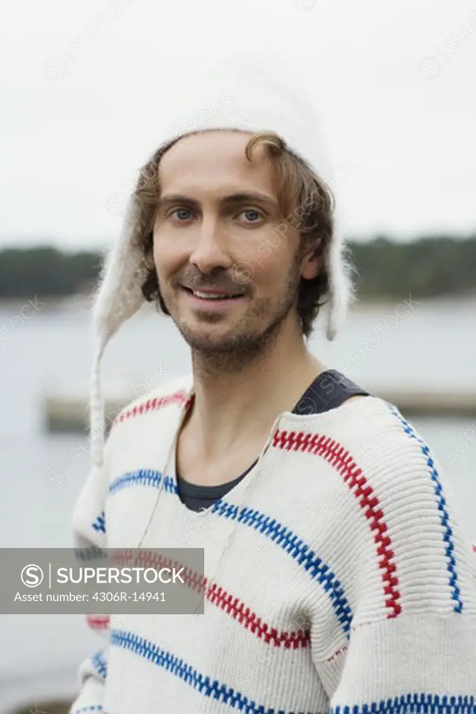 A man with a cardigan and a hat, Sweden.