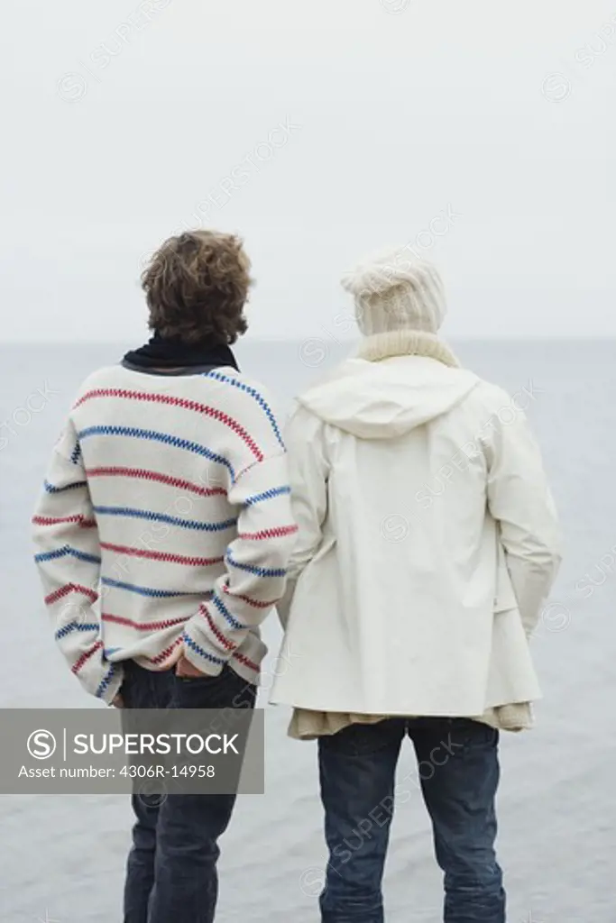 Two men by the sea, Sweden.