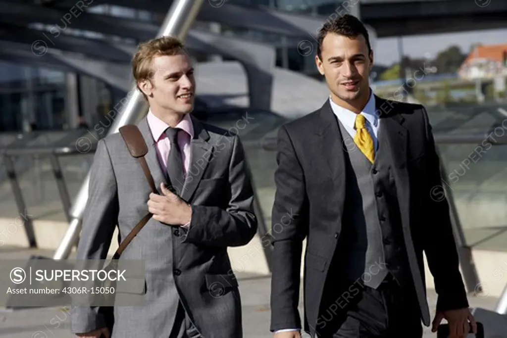 Two businessmen on the airport, Denmark.