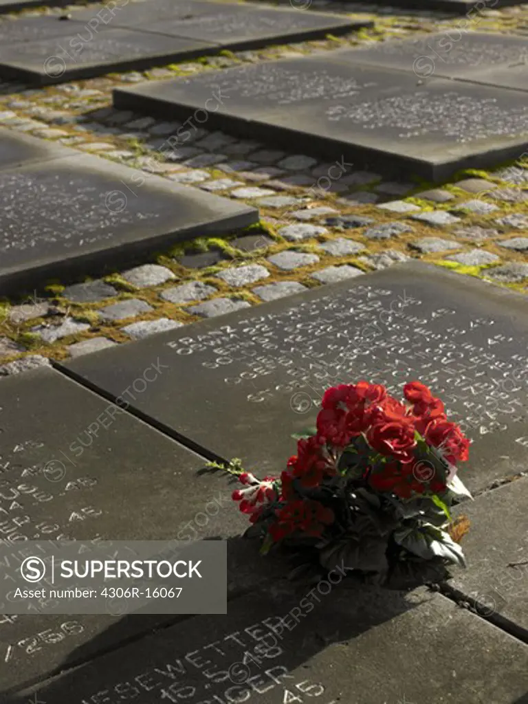 Gravestones in a churchyard, Copenhagen, Denmark.