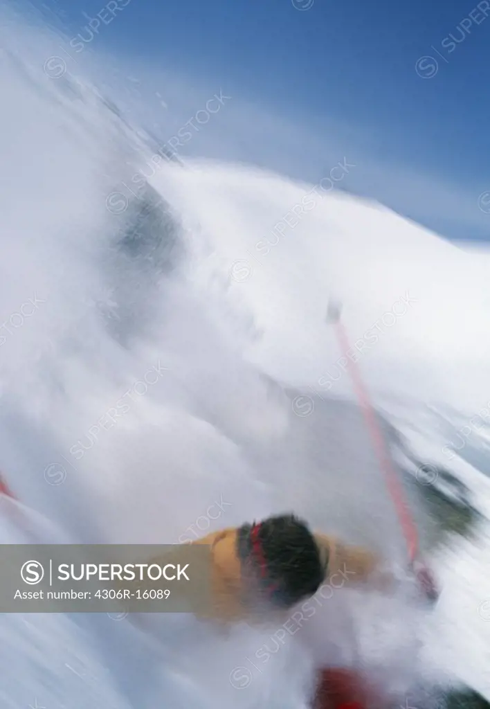 A skier in movement, France.