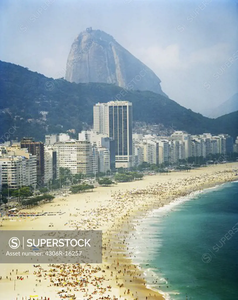 View of Copacabana Beach, Rio de Janeiro, Brazil.