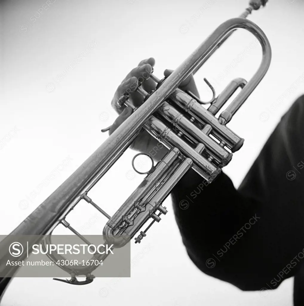A man holding a trumpet, Sweden.