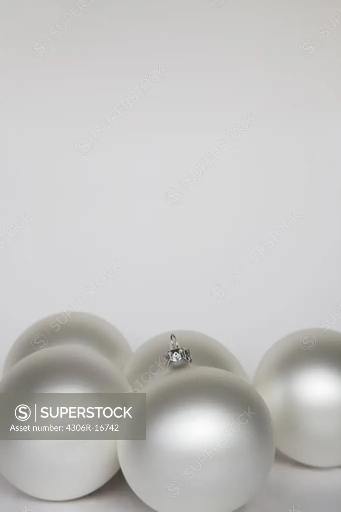 Christmas tree balls, close-up.