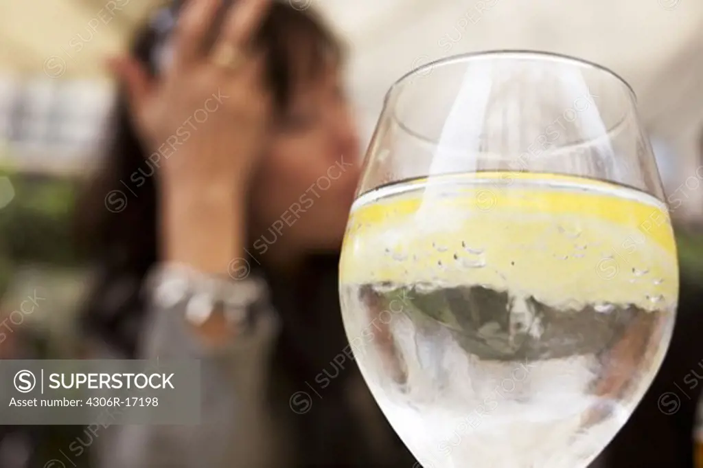 A glass of mineral water, Spain.