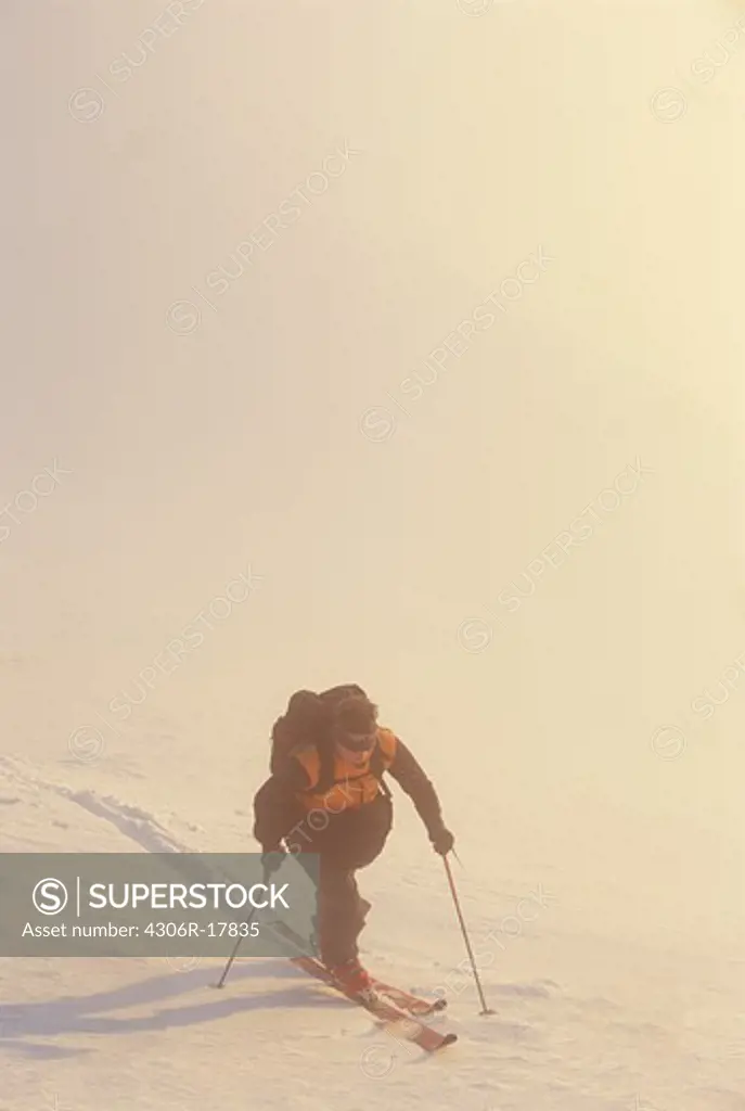 Person cross-country skiing