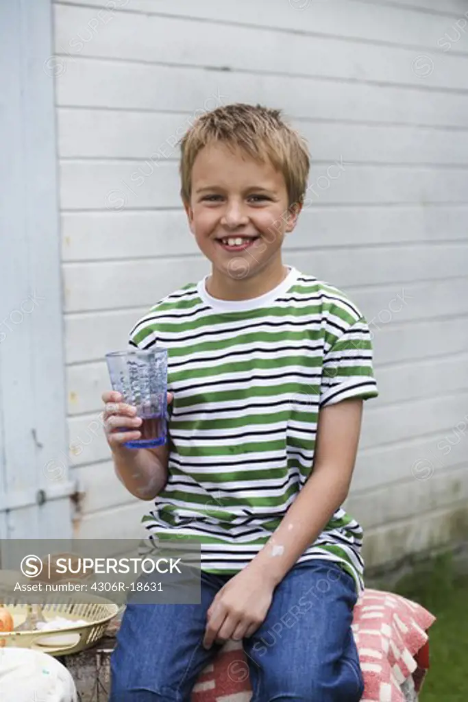 A boy having a snack, Sweden.