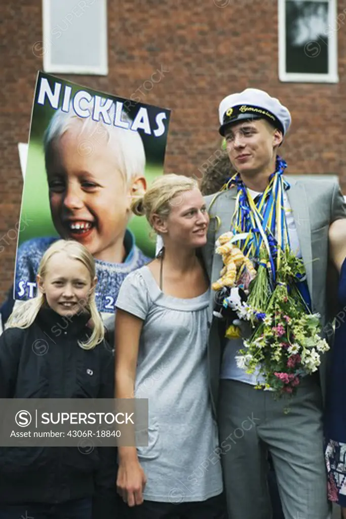 A young man graduating from high school, Sweden.