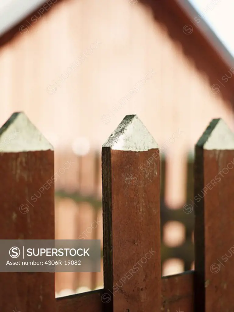 A picket fence, close-up, Sweden.