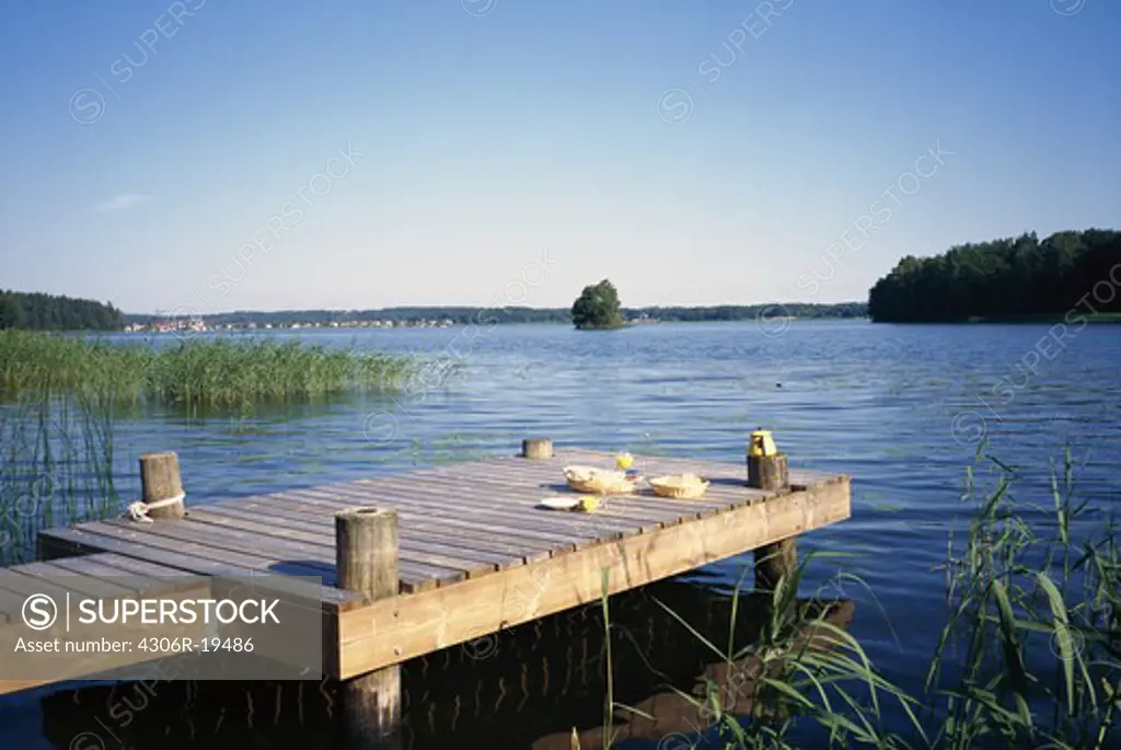 A jetty, lake Malaren, Sweden.