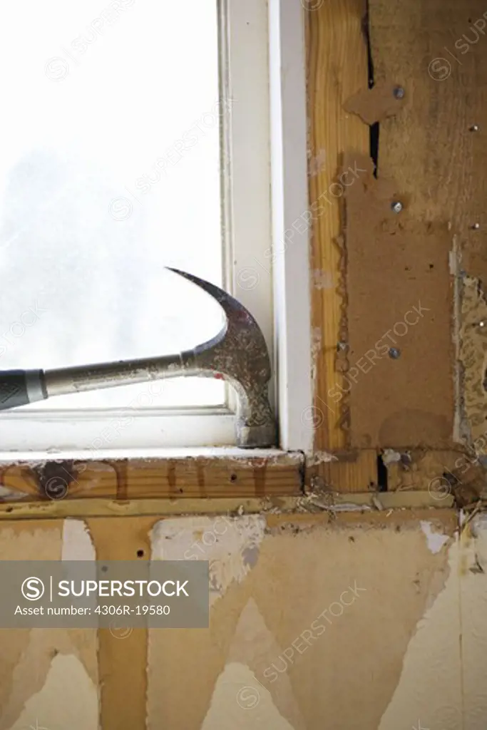 A hammer in the window, Sweden.